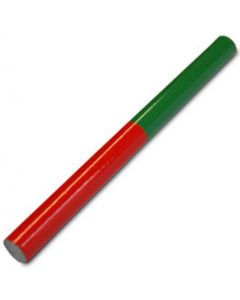 Stabmagnet Schulmagnet rund 150 x 10 mm, aus AlNiCo, rot-grün