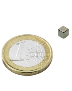 Magnetwürfel Würfelmagnet  4 x 4 x 4mm Neodym N42, Nickel – hält 1,0kg