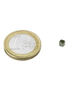 Magnetwürfel Würfelmagnet  3 x 3 x 3mm Neodym N45, Nickel – hält 400g