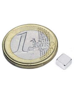 Quadermagnet Magnet-Quader   5 x   5 x  3mm Neodym N52, Nickel - hält 1,5 kg