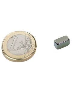 Quadermagnet Magnet-Quader  10 x  5 x  8mm Neodym N45, Nickel - Haftkraft 2,6 kg