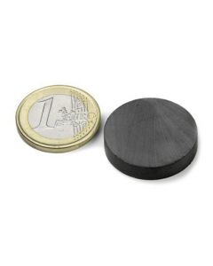 Scheibenmagnet Rundmagnet Ø 25 x  5mm Ferrit Y35 - hält 900g - Keramik-Magnet