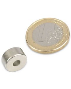 Ringmagnet Magnetring Ø 12/4 x 6 mm Neodym N50, Nickel - Haftkraft 3,2 kg