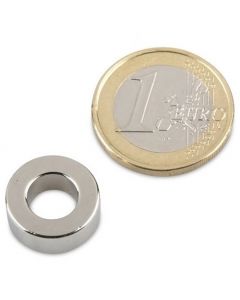 Ringmagnet Magnetring Ø 15/8 x 6 mm Neodym N42, Nickel - Haftkraft 5,0 Kg