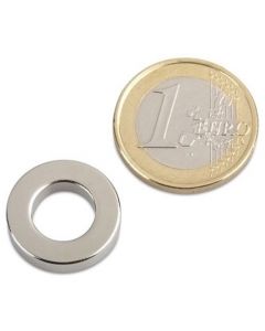 Ringmagnet Magnetring Ø 18/10 x 4 mm Neodym N40, Nickel - Haftkraft 2,5 Kg