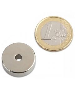 Ringmagnet Magnetring Ø 20/4 x 7 mm Neodym N35 (NdFeB) Nickel - Haftkraft 6,5 Kg