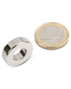 Ringmagnet Magnetring Ø 20/10 x 6 mm Neodym N44, Nickel - Haftkraft 7,0 Kg