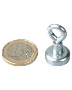 Ösenmagnet / Magnet mit Öse Ø 16mm – Neodym (NdFeB) Zink - Haftkraft 6 kg
