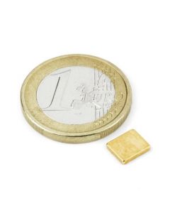 Quadermagnet Magnet-Quader   6 x   5 x  1,8mm Neodym N50, Gold - Haftkraft 600g