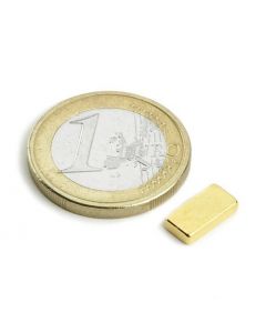 Quadermagnet Magnet-Quader  10 x  4 x  2mm Neodym N50, Gold - Haftkraft 1,0 kg