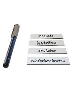 Magnetschilder beschreibbar 2 x 8cm, weiß - Magnetstreifen / Magnetetiketten